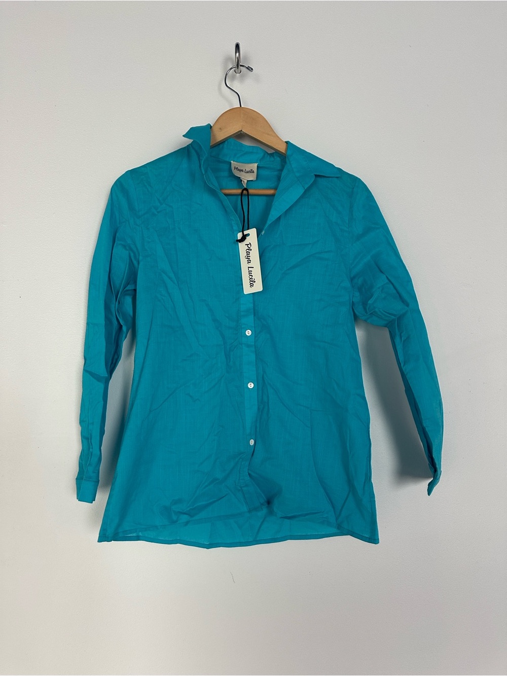 Playa Lucila Turquoise Button-Down Shirt